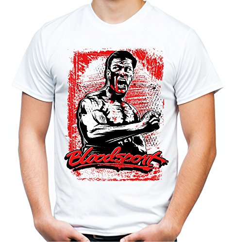 Frannk Dux Bloodsport Männer und Herren T-Shirt | Kumite Van Damme Muay Thai ||| (L, Weiß) von Uglyshirt89