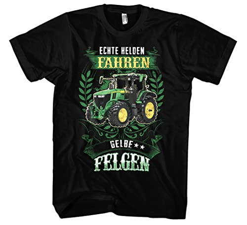 Gelbe Felgen Herren T-Shirt | Bauer Tshirt - Landwirt Tshirt Herren - Traktor - Spruch - Landwirt Geschenk | Schwarz (L) von Uglyshirt89