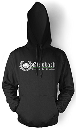 Gladbach Ehre & Stolz Männer und Herren Kapuzenpullover | Fussball Ultras Geschenk | M2 FB (Schwarz, L) von Uglyshirt89