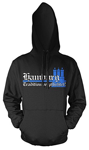 Hamburg Tradition Männer und Herren Kapuzenpullover | Fussball Ultras Geschenk | FB (XXL, Schwarz) von Uglyshirt89