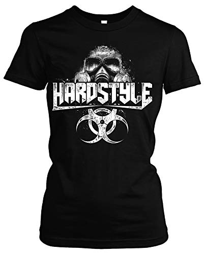 Hardstyle Maske Damen Girlie T-Shirt | Hardcore Musik Minimal Techno (L) von Uglyshirt89