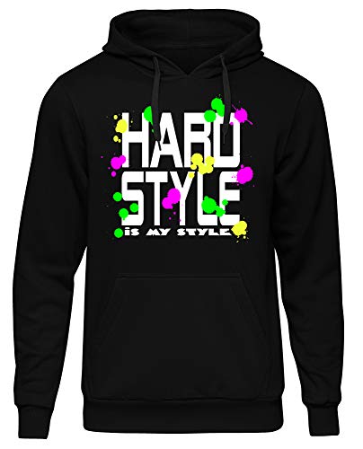 Hardstyle is My Style Männer und Herren Kapuzenpullover | Music Lifestyle Festival Gabba Rave | M8 (Schwarz, XL) von Uglyshirt89