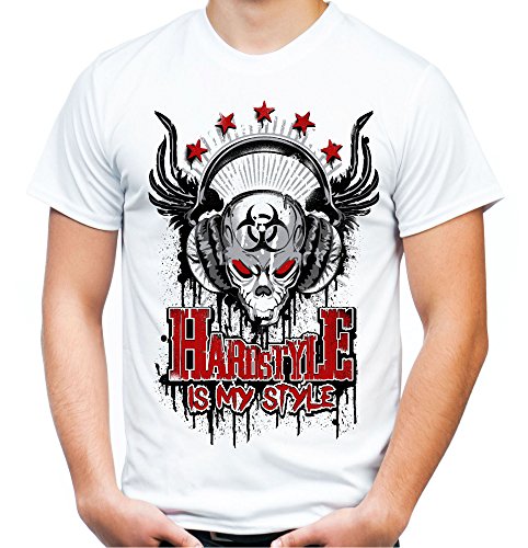 Hardstyle is My Style Männer und Herren T-Shirt | Hardcore Musik Minimal | M12 (L, Weiß) von Uglyshirt89