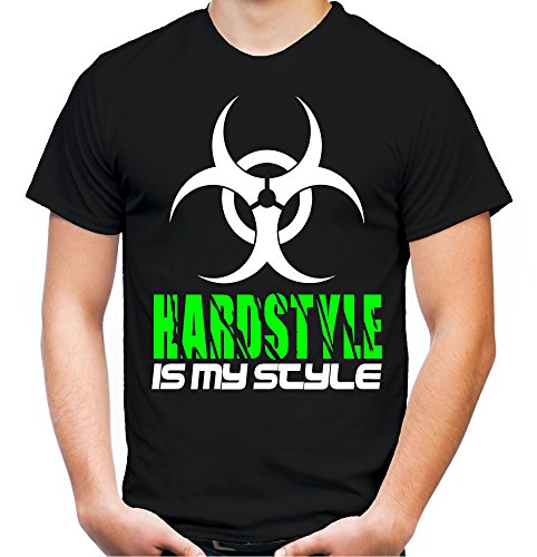 Hardstyle is My Style Männer und Herren T-Shirt | Hardcore Musik Minimal Geschenk | M1 (Schwarz-Neongrün, XXL) von Uglyshirt89