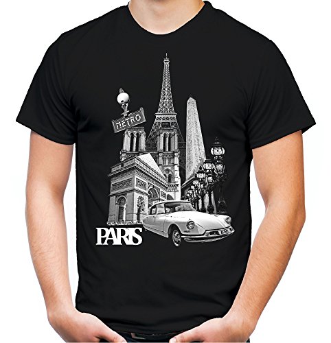 In The City Paris Männer und Herren T-Shirt | Hauptstadt Souvenir ||| (L, Schwarz) von Uglyshirt89