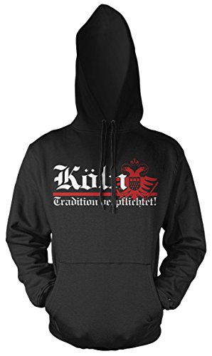 Köln Tradition Männer und Herren Kapuzenpullover | Fussball Ultras Aufstieg Geschenk | FB (4XL, Schwarz) von Uglyshirt89