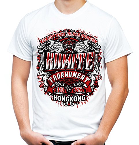 Kumite Bloodsport Männer und Herren T-Shirt | Frannk Dux Van Damme Muay Thai ||| M3 (XL, Weiß) von Uglyshirt89