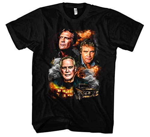 Lee Majors Männer und Herren T-Shirt | Vintage Colt Seavers Retro Kult (4XL, Schwarz Druck:Bunt) von Uglyshirt89