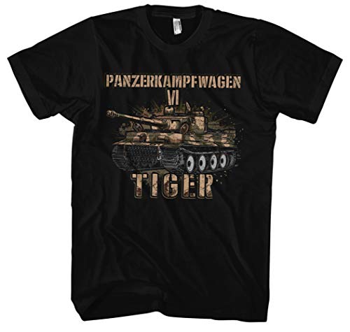 Legende Tiger Herren T-Shirt | Landser Tank WW2 Tiger Panzer Tshirt German Panzer Shirt | M2 Schwarz (3XL) von UGLYSHIRT