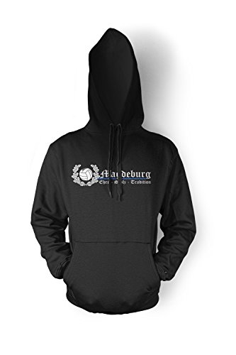 Magdeburg Ehre & Stolz Männer und Herren Kapuzenpullover | Fussball Ultras Geschenk | M2 FB (Schwarz, XXL) von Uglyshirt89