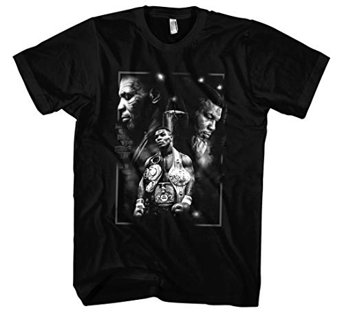 Mike Tyson Männer und Herren T-Shirt | Vintage Sport Boxen Retro Kult (M, Schwarz Druck:Weiß) von Uglyshirt89