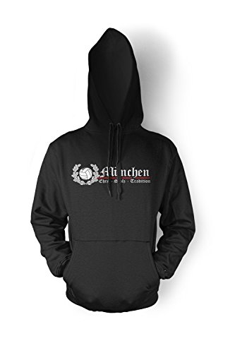 München Ehre & Stolz Männer und Herren Kapuzenpullover | Fussball Ultras Geschenk | M2 FB (Schwarz, M) von Uglyshirt89