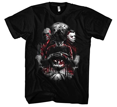 Nightmare Gang Männer und Herren T-Shirt | Freddy Michael Myers Jason Voorhees (XL, Schwarz) von Uglyshirt89