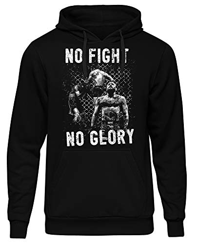 No Fight, No Glory Männer Herren Kapuzenpullover | MMA BJJ Muay Thai Hardcore Kampfsport (M) von Uglyshirt89