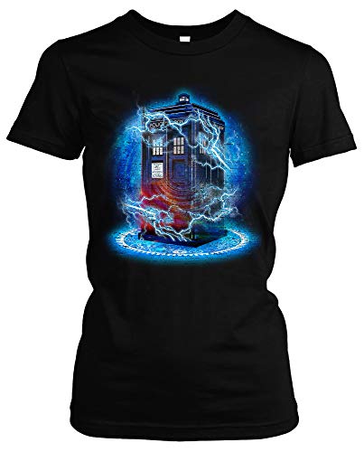 Police Box Damen Girlie T-Shirt | Doctor Dalek Tardis Who Logo (XXL) von Uglyshirt89