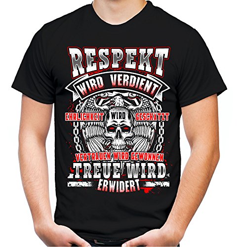 Respekt & Treue Männer und Herren T-Shirt | Vikings Wikinger Biker ||| (L, Schwarz) von Uglyshirt89