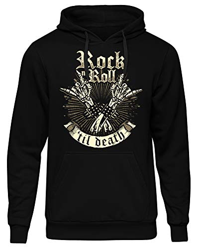 Rock 'n' Roll Männer Herren Kapuzenpullover | Rockabilly Rock Musik Heavy Metal Death Hardrock | M2 (L) von Uglyshirt89