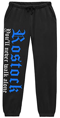 Rostock Never Walk Alone Herren Jogginghose | Fussball Ultras Männer Hansestadt Sport Trikot Rostock Hose | M1 (L) von Uglyshirt89