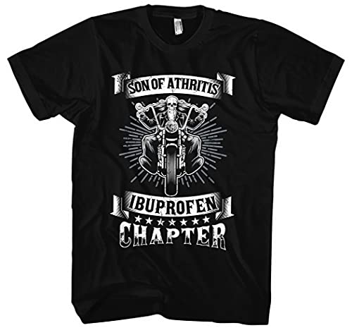 Son of Arthritis T-Shirt | Biker Rente Geschenk Motorrad Kleidung Ruhestand | Schwarz (XXL) von Uglyshirt89