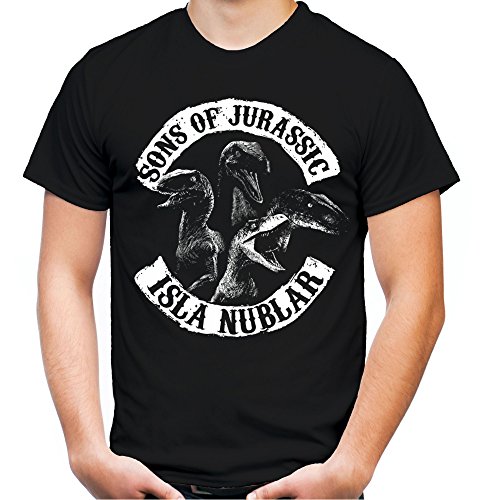 Sons of Jurassic Männer und Herren T-Shirt | Dinosaurier T-Rex (4XL, Schwarz) von Uglyshirt89