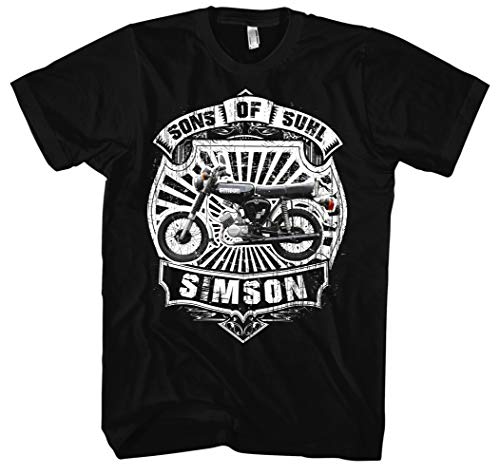 Sons of Suhl Männer und Herren T-Shirt | Simson Moped DDR Ossi Osten Schwalbe Trabant Kult | M2 (XL) von Uglyshirt89