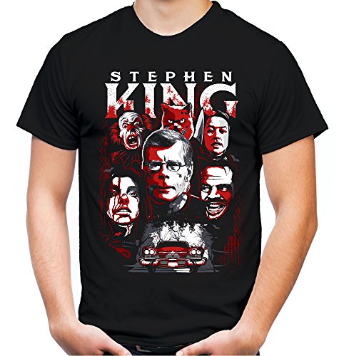 Stephen King Männer und Herren T-Shirt | Horror Grusel Roman ||| (4XL, Schwarz) von Uglyshirt89