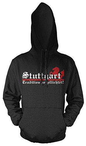 Stuttgart Tradition Männer und Herren Kapuzenpullover | Fussball Ultras Aufstieg Geschenk | FB (M, Schwarz) von Uglyshirt89