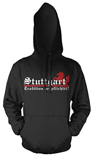Stuttgart Tradition Männer und Herren Kapuzenpullover | Fussball Ultras Aufstieg Geschenk | FB (S, Schwarz) von Uglyshirt89