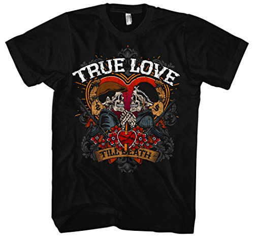 True Love Männer Herren T-Shirt | Liebe Rockabilly Gangster Bonnie Clyde (3XL) von Uglyshirt89