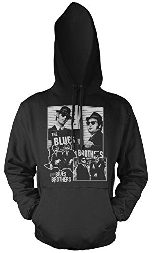 Uglyshirt89 Blues Brothers Männer und Herren Kapuzenpullover | Dan Aykroyd Film | M2 (XL, Schwarz) von Uglyshirt89