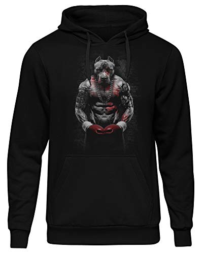 Uglyshirt89 Boxing Bully Herren Kapuzenpullover | Boxing Pullover Herren - Sport - MMA Hoodie Herren - Pitbull - Boxen - Muay Thai Hoodie (3XL) von Uglyshirt89