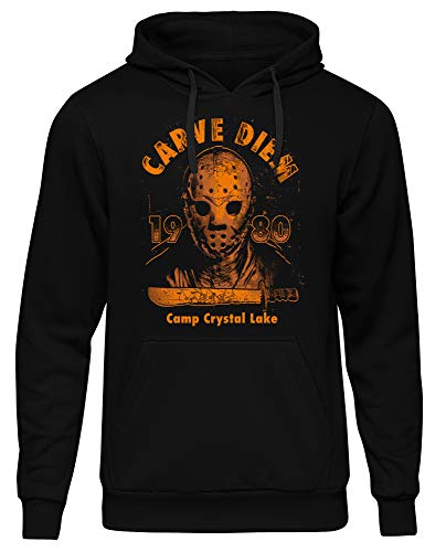 Uglyshirt89 Carve Diem Jason cMänner Herren Kapuzenpullover | Horror Freitag der 13 Mask Freddy Voorhees (4XL) von Uglyshirt89