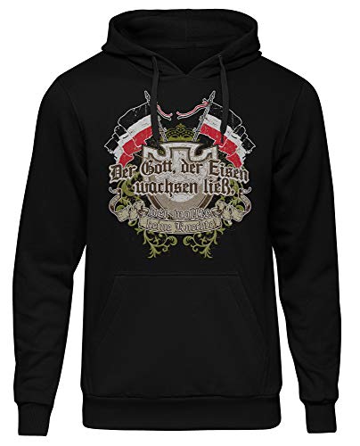 Uglyshirt89 Der Gott der Eisen wachsen ließ Männer Herren Kapuzenpullover | Deutschland Wikinger Revolution Germanen Odin Zitat (3XL) von Uglyshirt89