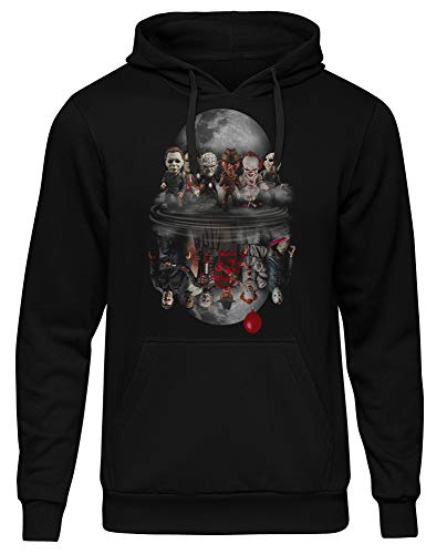 Uglyshirt89 Evil Six Männer Herren Kapuzenpullover | Horror Halloween Nightmare Freddy Michael Myers Jason Clown Friends (4XL) von Uglyshirt89