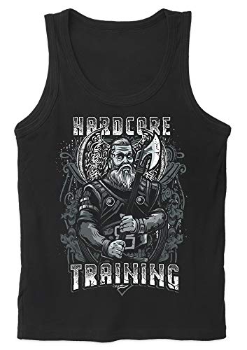 Uglyshirt89 Hardcore Viking Training Herren Tank Top | Wikinger Valhalla Ragnar Gym Sport (XXL) von Uglyshirt89