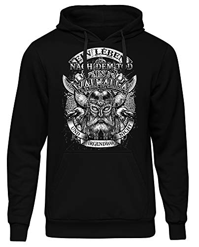 Uglyshirt89 Leben nach dem Tod Männer Herren Kapuzenpullover | Walhalla Valhalla Vikings Wikinger Odin (XXL) von Uglyshirt89