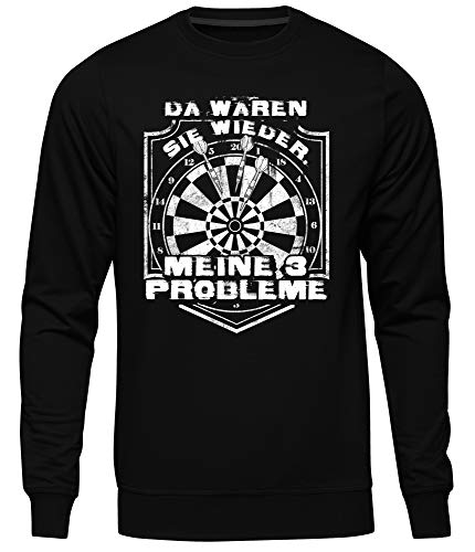 Uglyshirt89 Meine 3 Probleme Männer Herren Pullover | Dart Dartboard Sport 180 One Hundred and Eighty (L) von Uglyshirt89