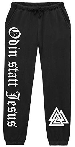 Uglyshirt89 Odin statt Jesus Männer u. Herren Jogginghose | Odin Thor Wikinger Valhalla Hose (M) von Uglyshirt89