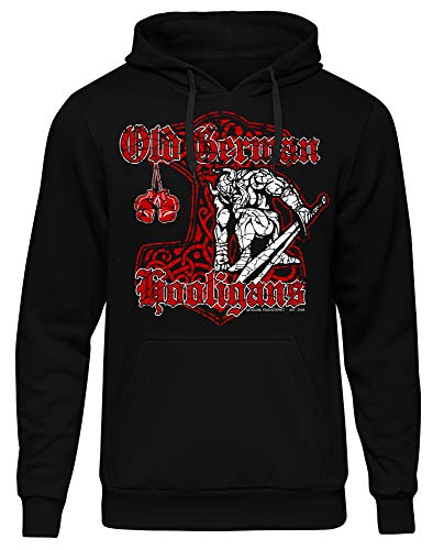 Uglyshirt89 Old German Hooligans Männer Herren Kapuzenpullover | Wikinger Odin Walhalla Abteilung Freizeitsport AF Label (XXL) von Uglyshirt89