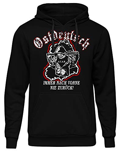 Uglyshirt89 Ostdeutsch Männer Herren Kapuzenpullover | Hooligan Hardcore Ultra Abteilung Freizeitsport AF Label (M) von Uglyshirt89