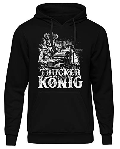 Uglyshirt89 Turcker König Männer Herren Kapuzenpullover | LKW Fahrer Truck Fernfahrer Vatertag Papa Opa (XL) von Uglyshirt89