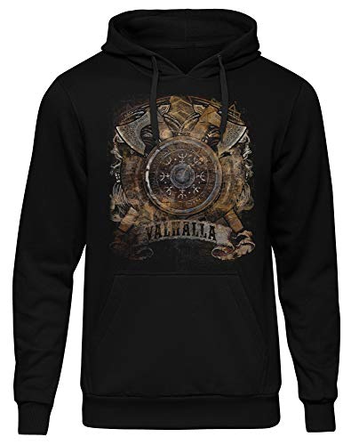 Uglyshirt89 Valhalla Herren Kapuzenpullover | Walhalla Pullover Herren - Wikinger Kleidung Herren - Odin Hoodie Herren - Ragnar - Berserker Hoodie (4XL) von Uglyshirt89