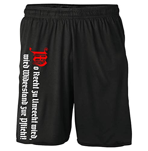 Uglyshirt89 Wo Recht zu Unrecht Wird Shorts | Revolution Osten Aufstand Putsch Zitat (XXL) von Uglyshirt89