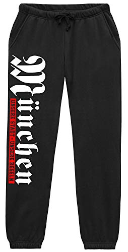 Unsere Stadt München Herren Jogginghose | Fussball Fan Logo Sport Ultras Hose | M1 (XL) von Uglyshirt89