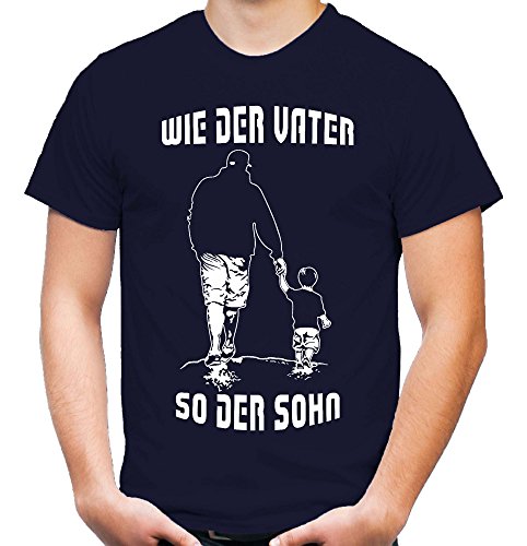 Wie der Vater so der Sohn Männer und Herren T-Shirt | Freundschaft Papa Kind Vatertag Familie (Navy, L) von Uglyshirt89