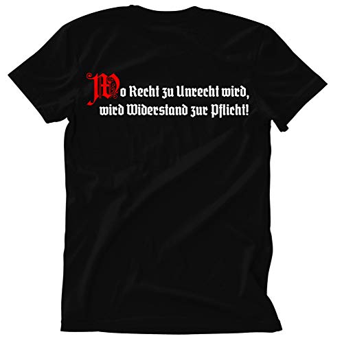 Wo Recht zu Unrecht Wird Männer und Herren T-Shirt | Revolution Osten Aufstand Putsch | FB (M, Schwarz) von Uglyshirt89