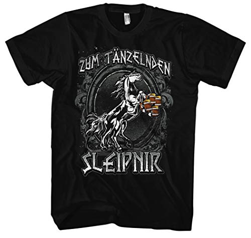 Zum tänzelden Sleipnir Männer Herren T-Shirt | Wikinger Walhalla Germanen Odin Bar Pub Kneipe Bier (3XL) von Uglyshirt89