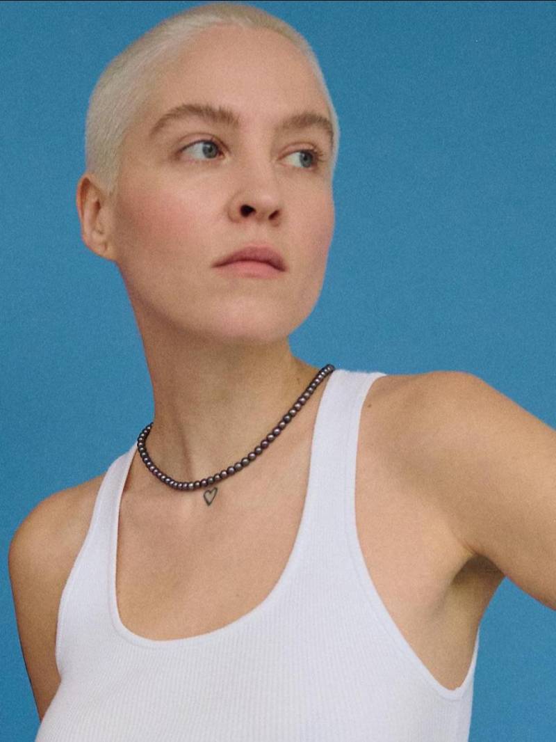 Handgefertigte Dunkelbraune Perlenkette 18K Gold Edelstahl, Unisex Schmuck von UgnesStoryJewelry