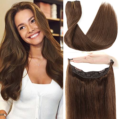 Ugrace Hair Haarverlängerung aus Echthaar, Extensions mit unsichtbarer Angelschnur, glattes Haarteil für Damen zum Anklipsen, 45,7 cm, 90 g, Schokoladenbraun Ugrace Hair Haarverlängerung aus Echthaar, Extensions mit unsichtbarer Angelschnur, glattes Haarteil für Damen zum Anklipsen, 45,7 cm, 90 g, Schokoladenbraun von Ugrace Hair