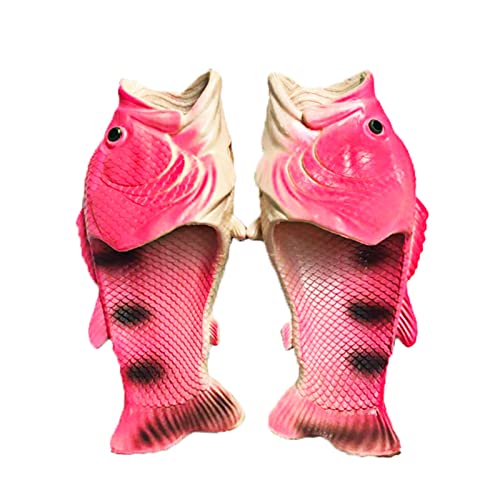 Lustige Design Fisch Hausschuhe Mann Schuhe Familie Haus Schuhe Sommer Strand Hausschuhe Jungen Unisex Fisch Hausschuhe Große Größe 24-47(38-39, Pink) von Uhclrr